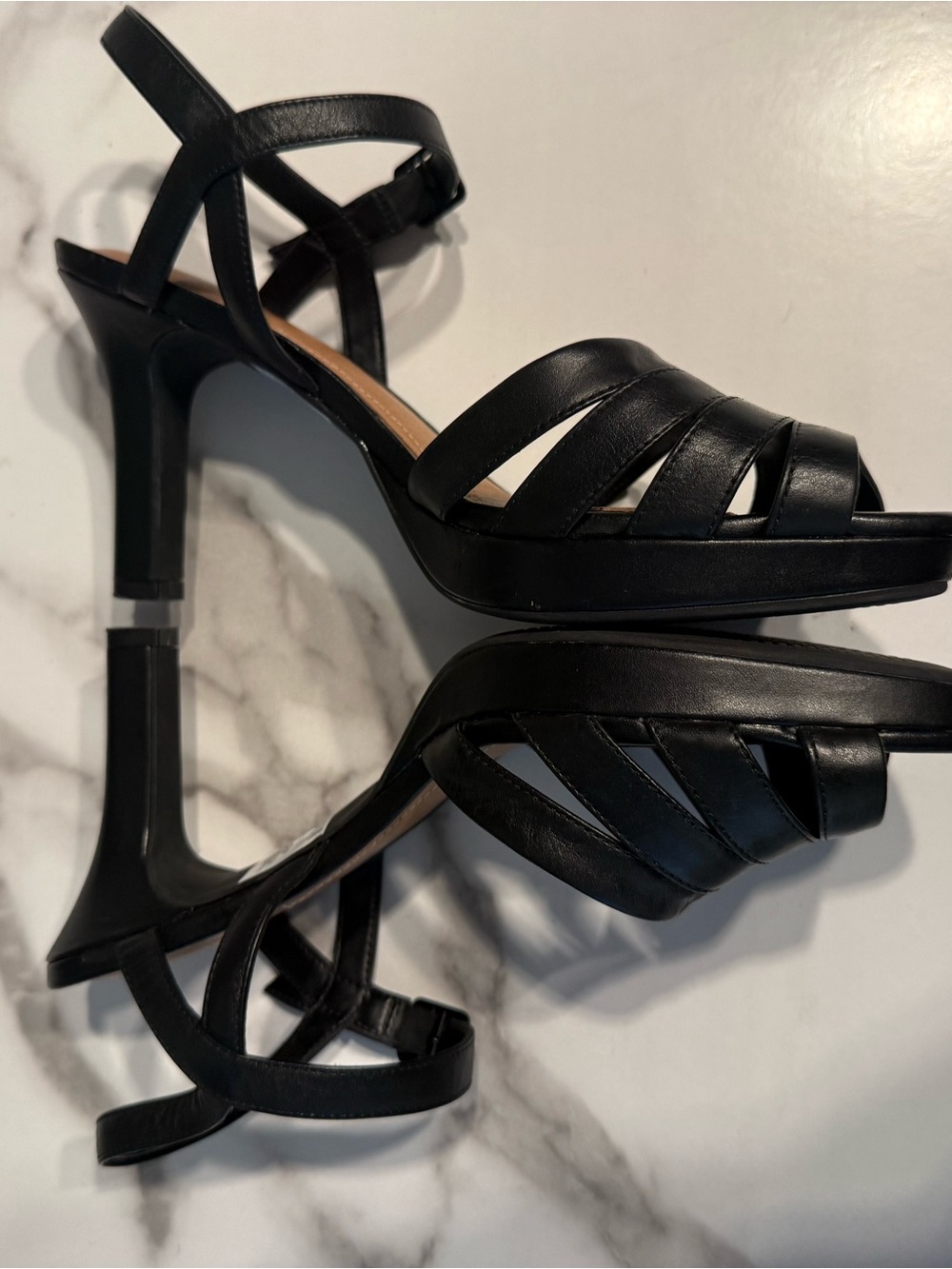 Clarks Black Strappy High Heel Sandals